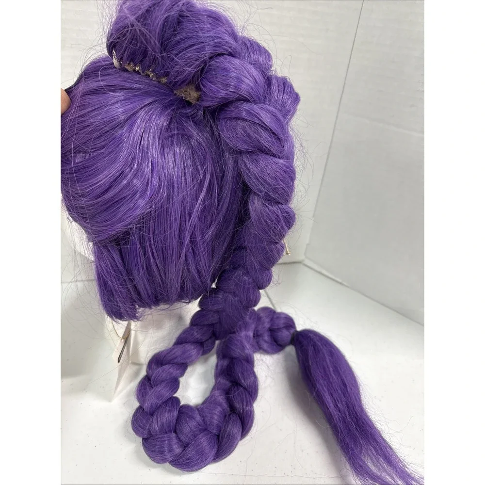NEW TAG ! Mupul Short Straight Hair Wig & Long Braided Wig 36x2 Set Purple